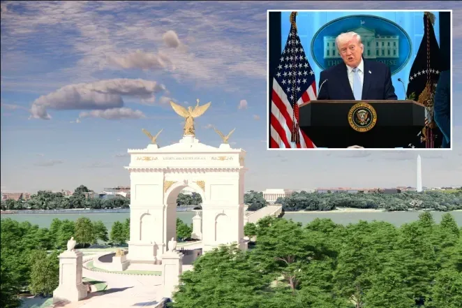 Chính quyền Tổng thống Trump công bố thiết kế cổng khải hoàn 250 feet gần Washington, D.C.