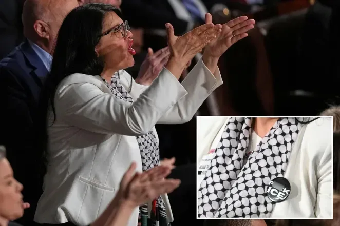 Rep. Rashida Tlaib Sparks Controversy Wearing 'F–k ICE' Pin at President Trump's 2026 State of the Union