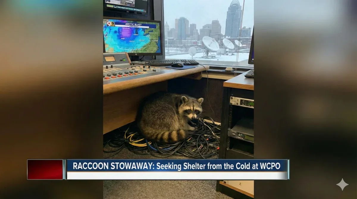 Raccoon Squats in Cincinnati TV Station to Escape Cold