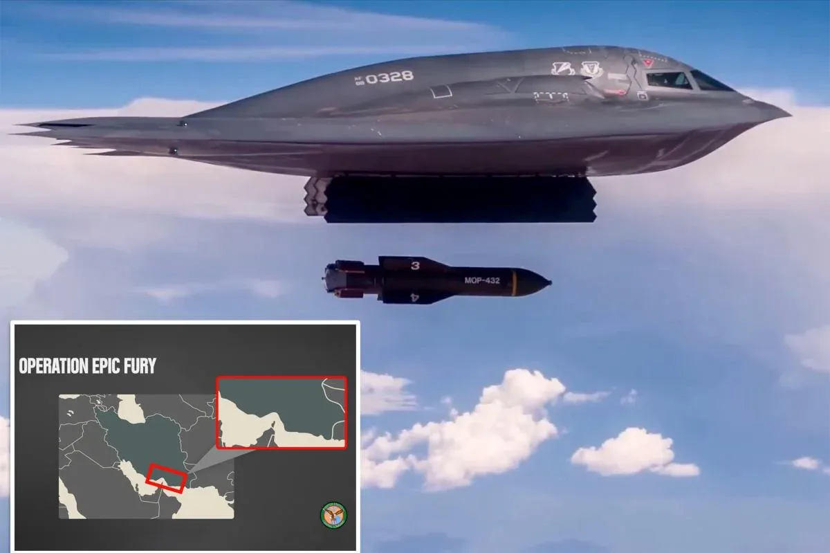 Mỹ thả bom xuyên phá 5.000 pound đánh thẳng vào căn cứ tên lửa ngầm Iran gần eo biển Hormuz